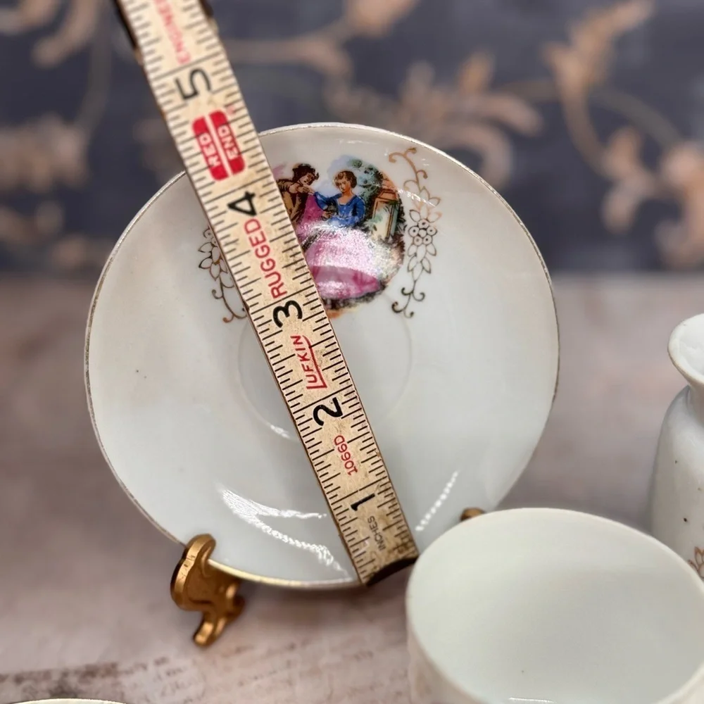 Vintage Betson Japan Courting Couple Tea Set 5pc Partial